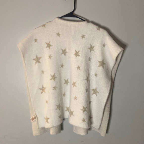 LILURAIN - Girl’s Shawl - Off White / Gold Stars - Size US 10 - Picture 5 of 6